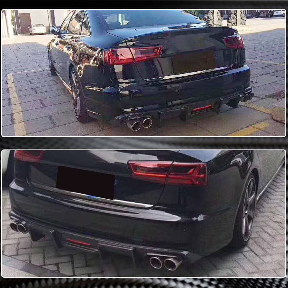 Rear Bumper Diffuser Carbon (for Base 2014-2018) for Audi A6 C7 2011-2017 - image 4