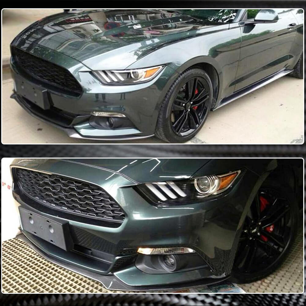 Front Bumper Lip (2015-2017, Carbon) for Ford Mustang 2015-2023 - image 4
