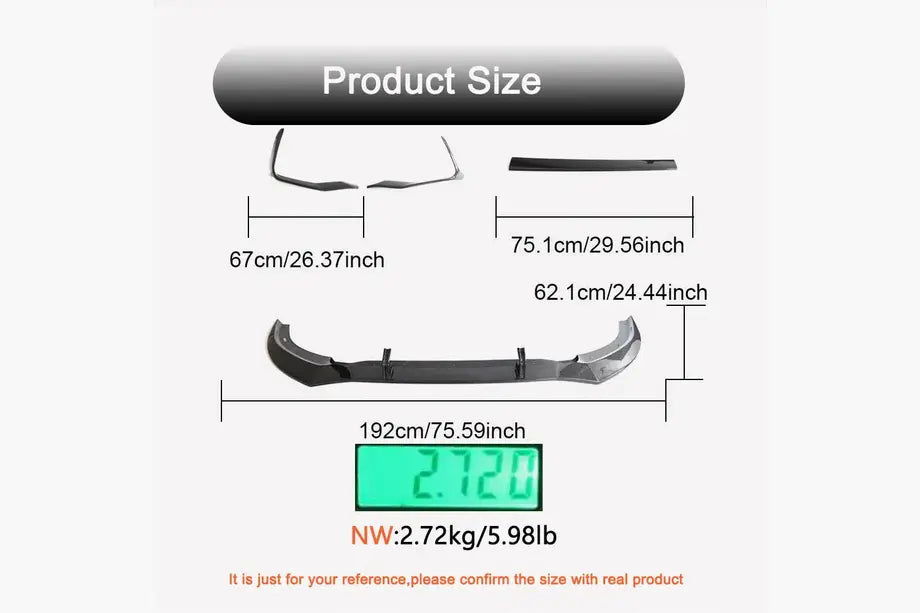 Front bumper lip (2021+, Carbon) for Audi Q8 2018- - image 4