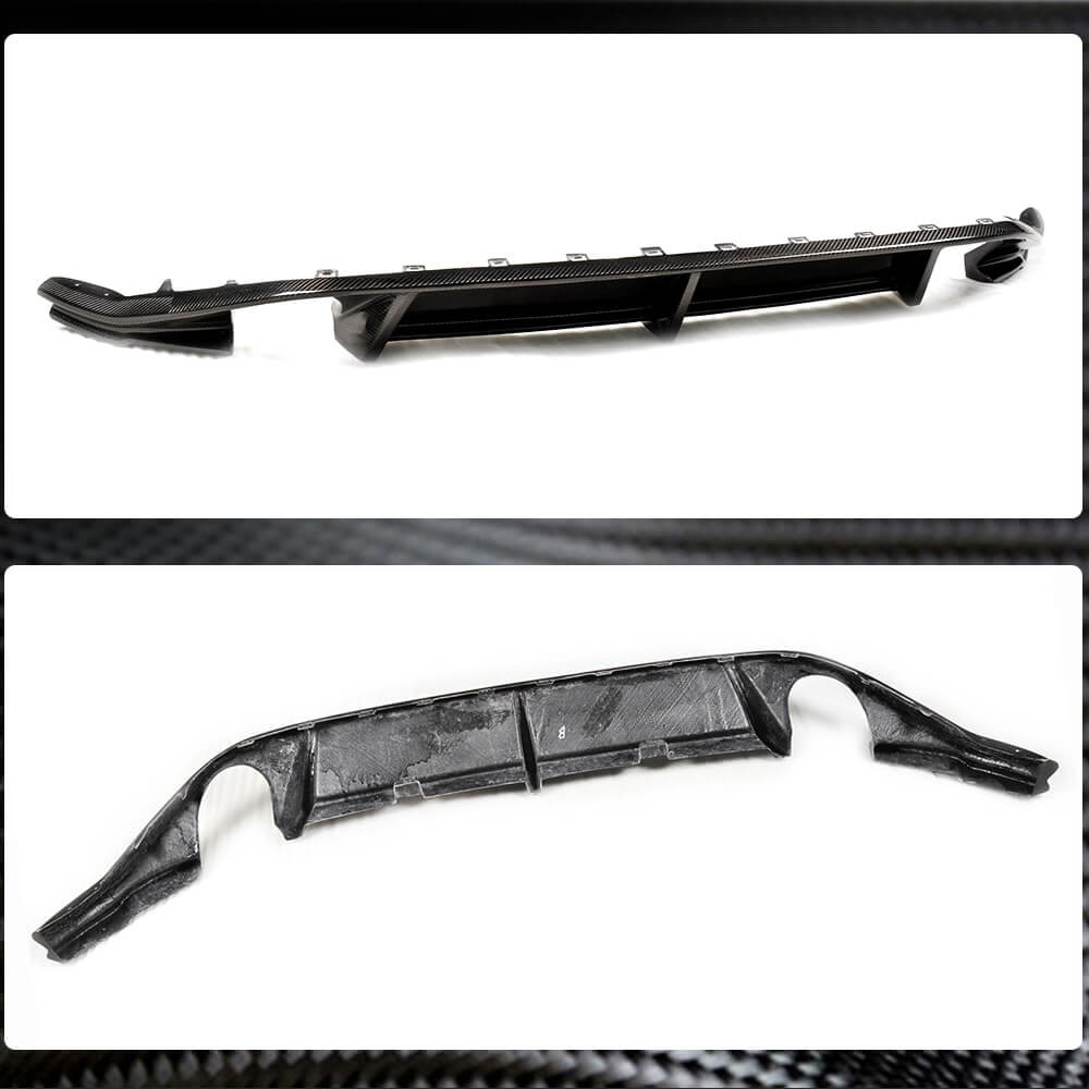 Rear Bumper Diffuser V3 (for Base/GTI HB 2012-2017, Carbon) for Volkswagen Golf 7/E-Golf 2012-2020 - image 4