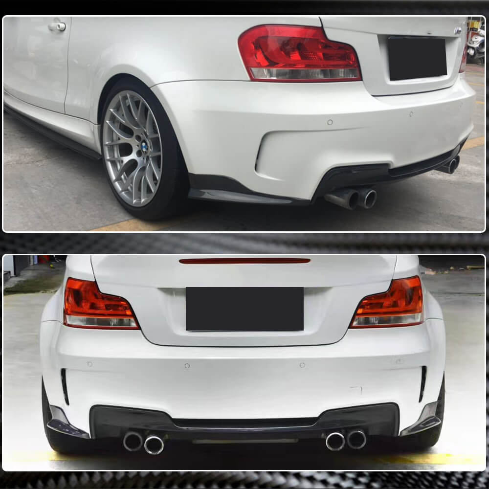 Rear Bumper Flap Extensions (for E82 1M, Carbon) for BMW 1 Series E81/82/87/88 2004-2011 - image 4