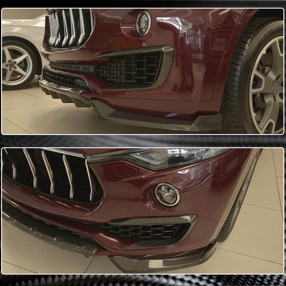 Carbon Front Bumper Covers (for Base/S) for Maserati Levante 2016- - image 4