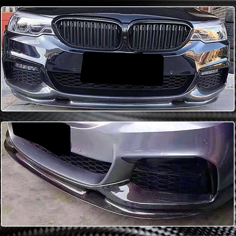Front Bumper Lip V2 for M-Sport 2017-2020 Carbon for BMW 5 Series G30/31 2017-2023 - image 4