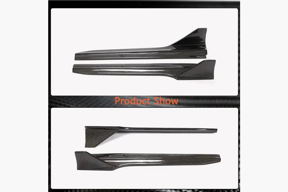 Side skirt extensions (for S-Line Sedan 2019-2024, Carbon) for Audi A4 B9 2015-2024 - image 4