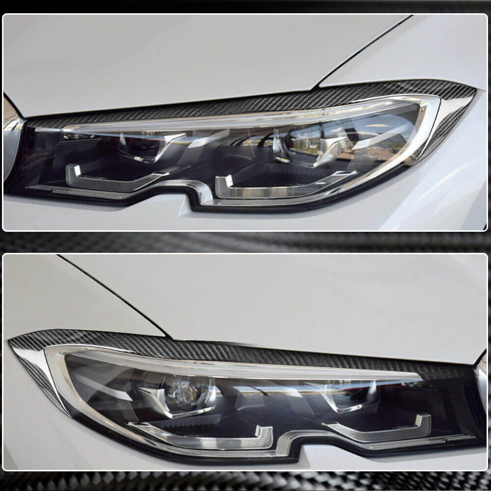 Eyelashes for headlights Dry Carbon for BMW 3 series G20/21 2018- - image 4