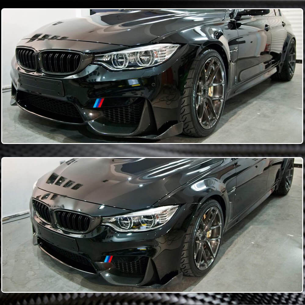 Front Bumper Splitters Carbon Fiber V1 (for F82/F83) for BMW 4 series F-32 2012-2020 - image 4