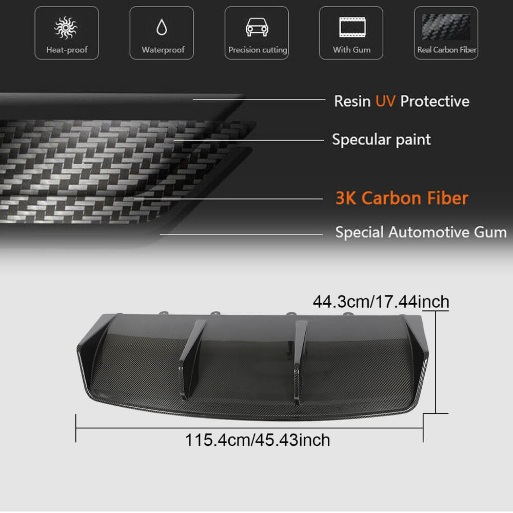 Rear bumper diffuser (for 2019-2024 Turbo S SD, Carbon) for Porsche Taycan - image 4