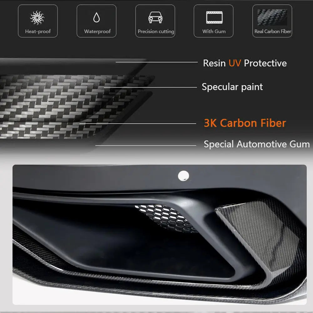 Rear bumper diffuser (2021-2024, Carbon) for Zeekr 001 - image 4