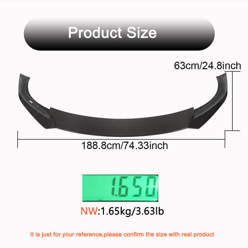 Front Bumper Lip V1 (2021+, Carbon) for Tesla Model S 2012– - image 4