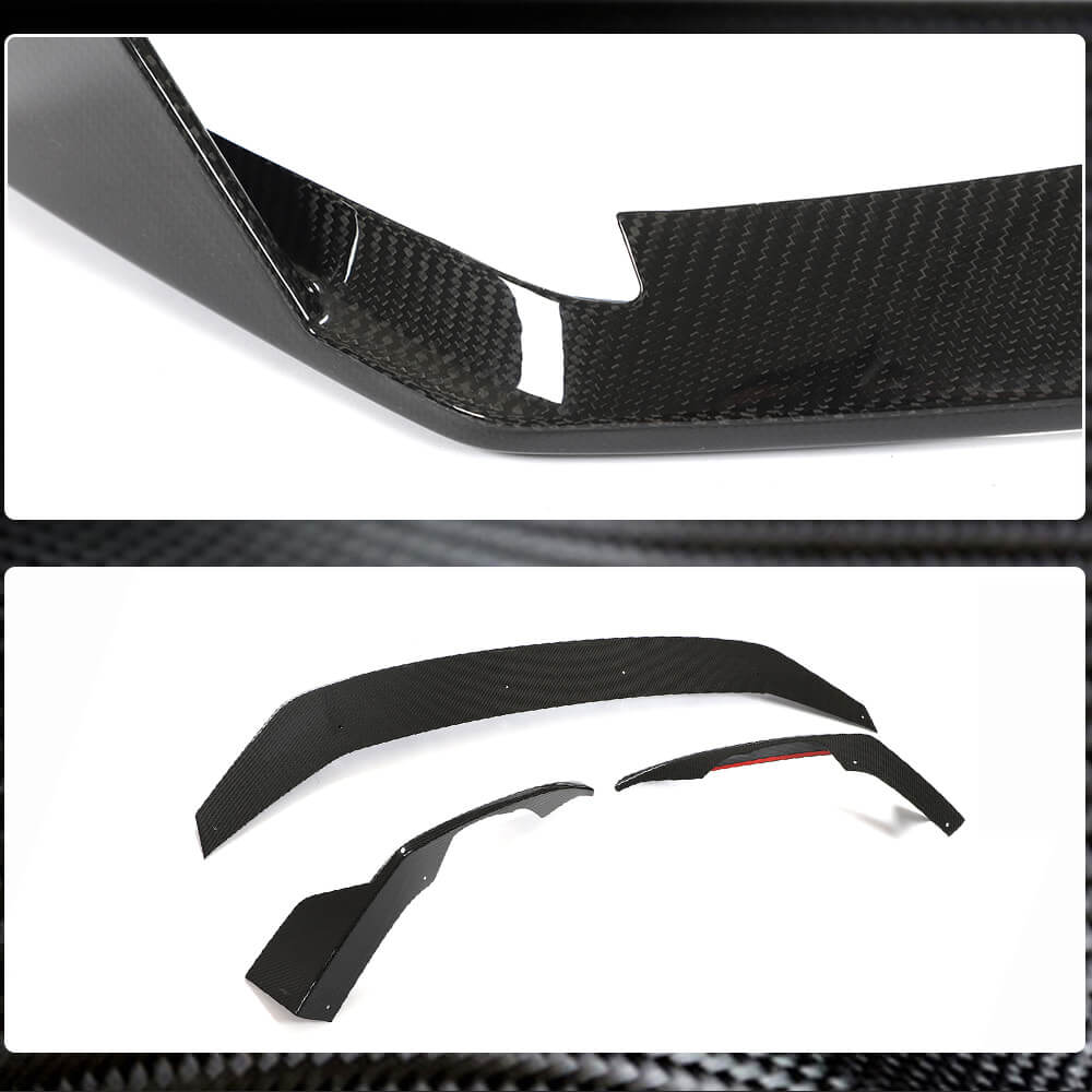 Front Bumper Lip Dry Carbon Fiber for Audi A6 C8 2018- - image 4