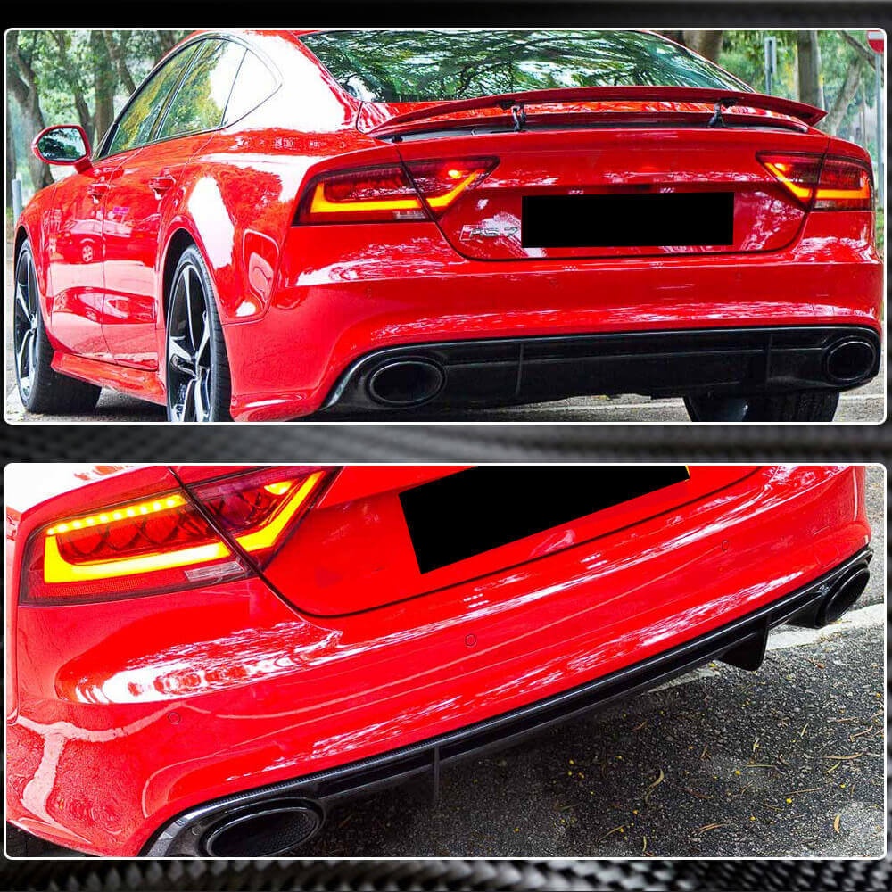 Rear Bumper Diffuser Dry Carbon Fiber for Audi A7 2010-2018 - image 4