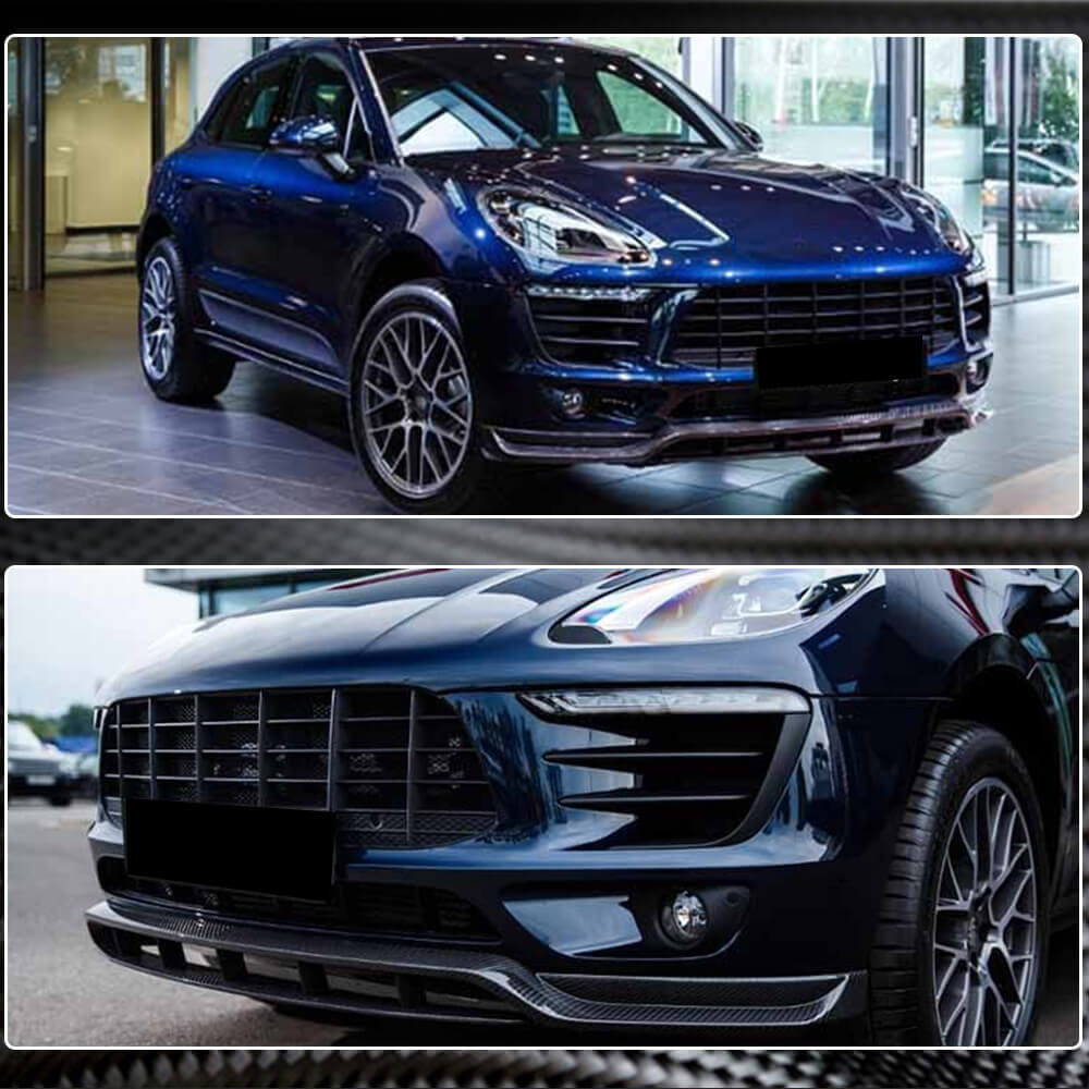Front Bumper Lip V2 (2014-2018, Carbon) for Porsche Macan 2014-2024 - image 4