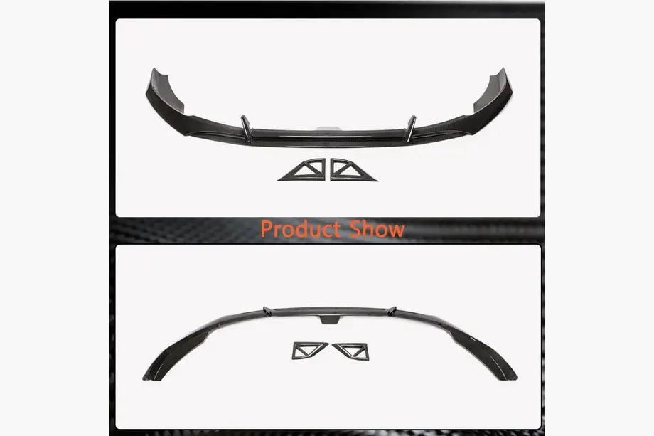 Front Bumper Lip Spoiler (for S-Line SD 2019-2024, Carbon) for Audi A4 B9 2015-2024 - image 4