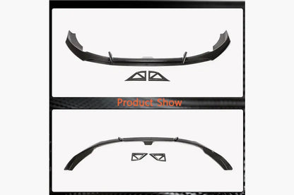 Front Bumper Lip Spoiler (for S-Line SD 2019-2024, Carbon) for Audi A4 B9 2015-2024 - image 4