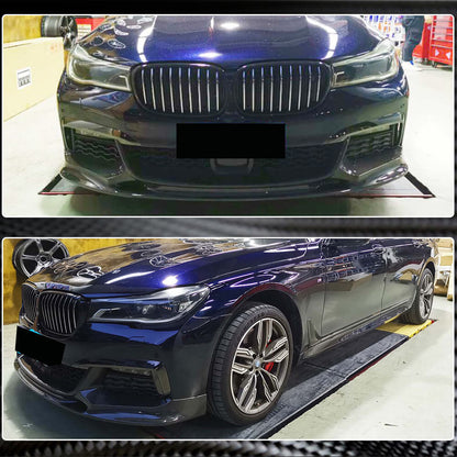Front Bumper Lip V1 for M-Sport 2016-2019 Carbon for BMW 7 Series G11/G12 2015-2022 - image 4
