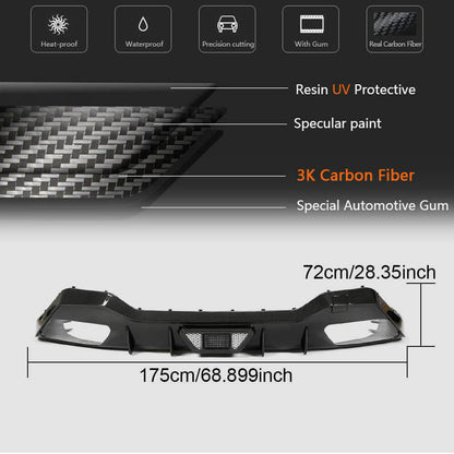 Rear Bumper Diffuser Dry Carbon Fiber V1 (for G14/G15 M850i) for BMW 8 series G14/G15/G16 - image 4