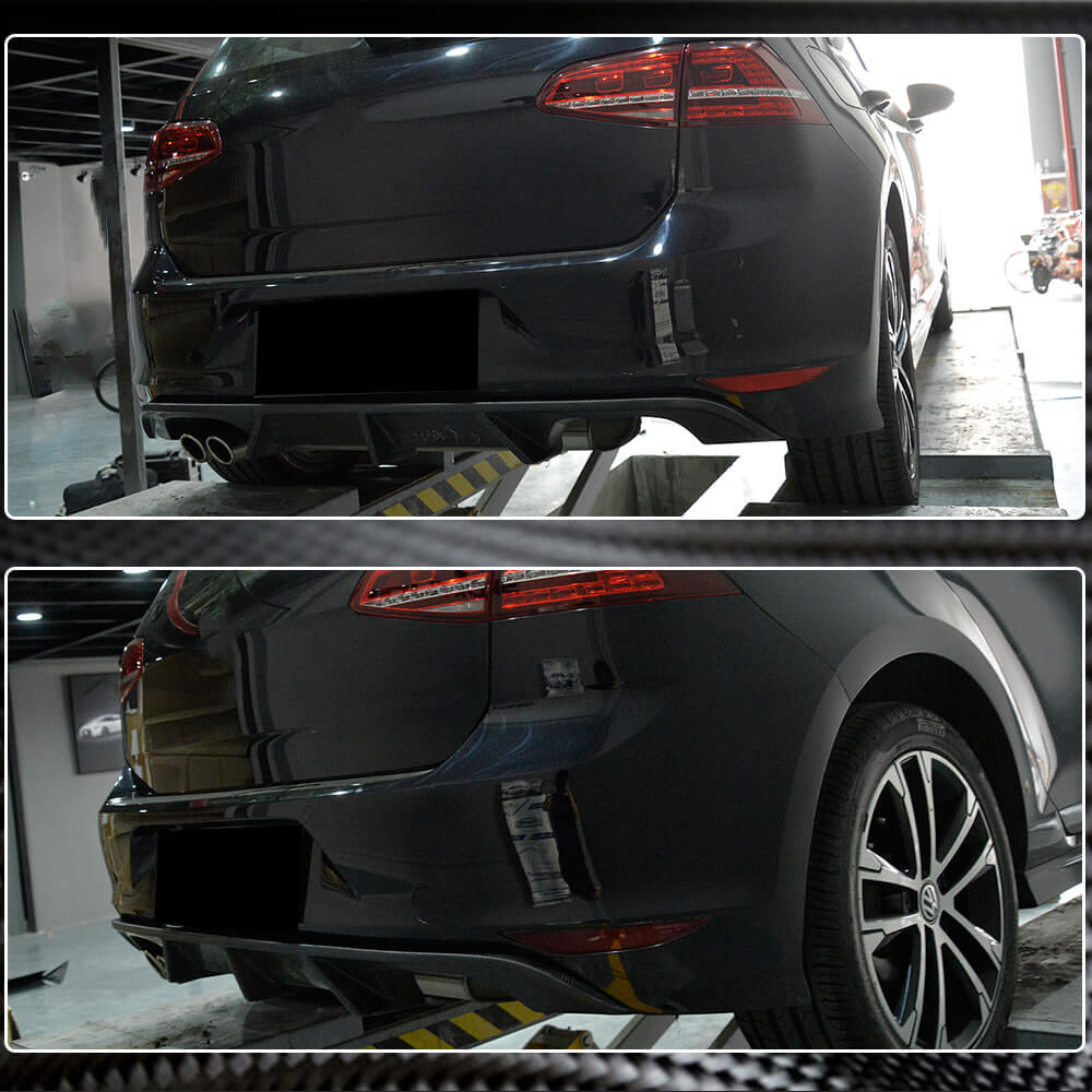 Rear Bumper Diffuser (for R/R-Line HB 2012-2017, Carbon) for Volkswagen Golf 7/E-Golf 2012-2020 - image 4
