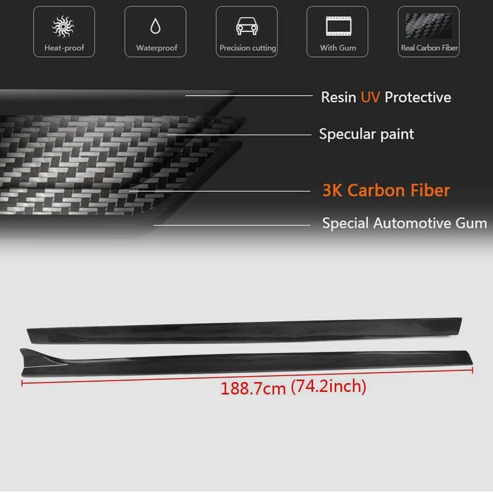 Side Skirts V2 (for S-Line Sedan, Carbon) for Audi A3 2012-2020 - image 4