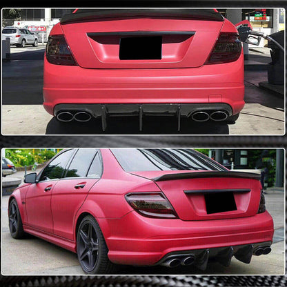 Rear Bumper Diffuser V1 for AMG SD 2008-2011, Carbon for Mercedes C-class W204 2007-2015 - image 4