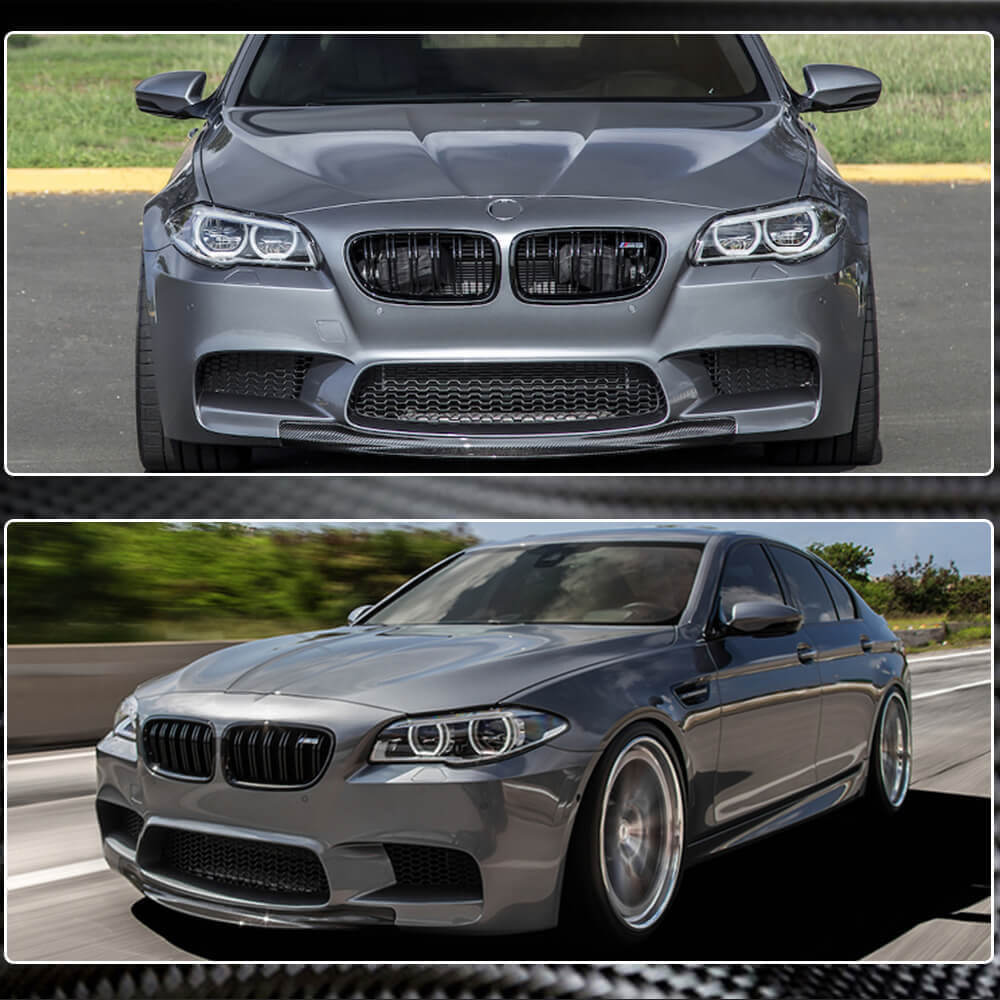 Front Bumper Lip Carbon Fiber V4 (for M5) for BMW 5 series F-10/11/07 2010-2016 - image 4