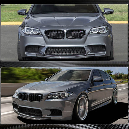 Front Bumper Lip Carbon Fiber V4 (for M5) for BMW 5 series F-10/11/07 2010-2016 - image 4