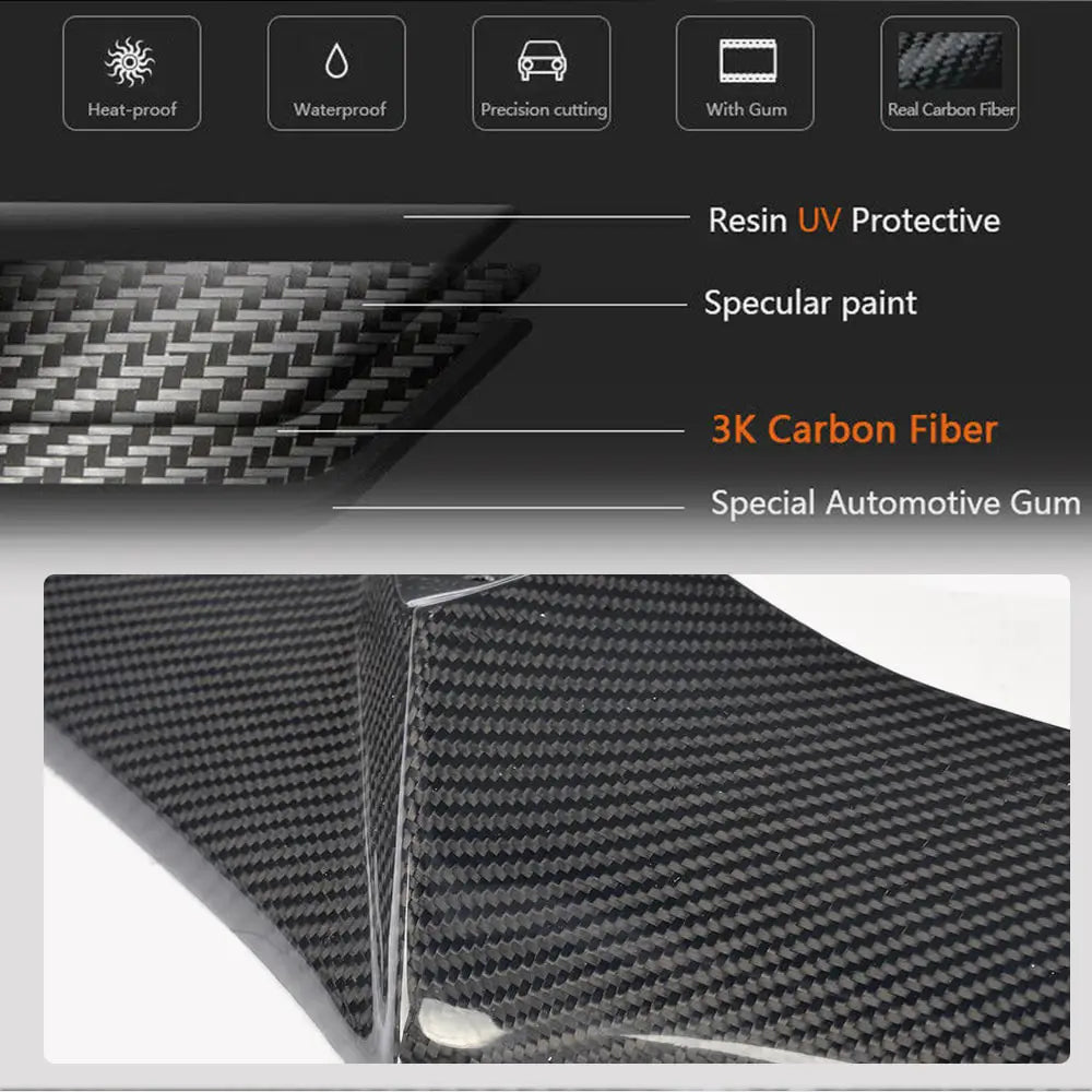 Front Bumper Lip Spoiler (Carbon) for Honda Civic Sedan X 2016-2021 - image 4