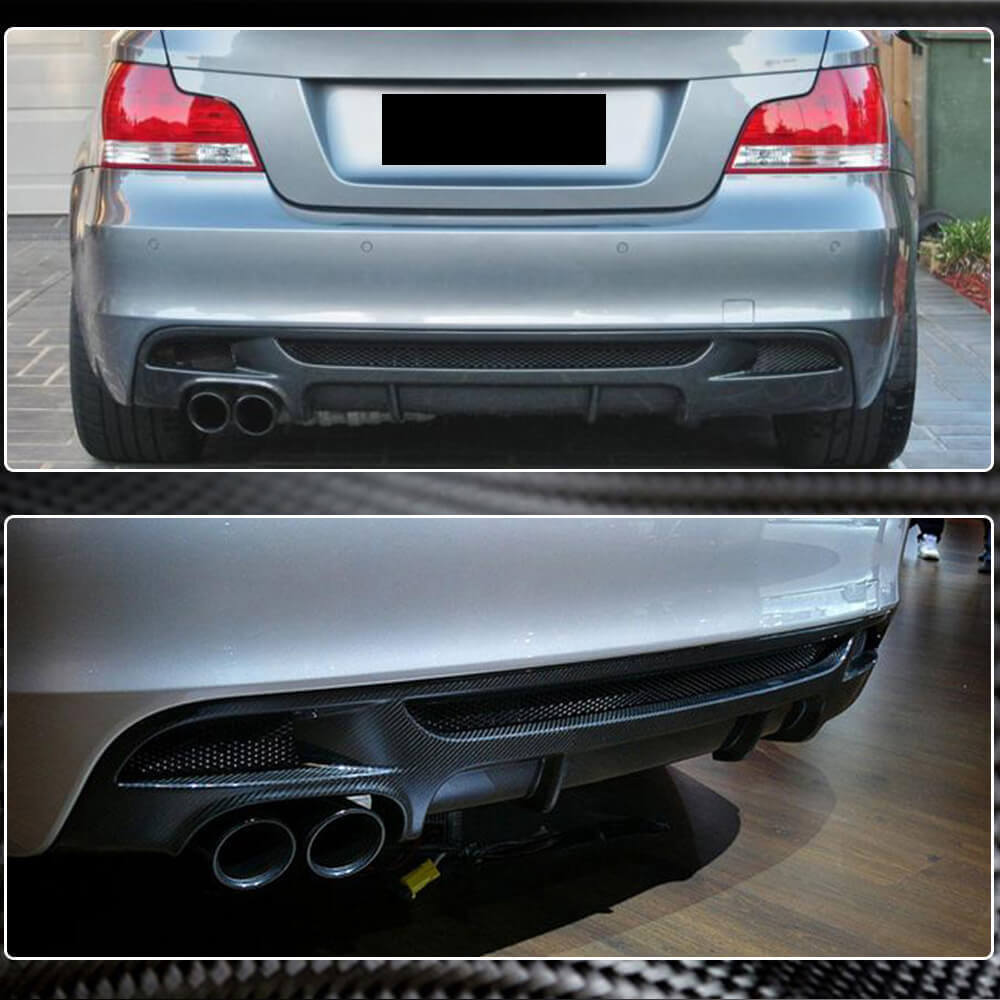 Rear Bumper Diffuser Carbon Fiber V1 (for E82/E88 M Sport) for BMW 1 series E81/82/87/88 2004-2011 - image 4