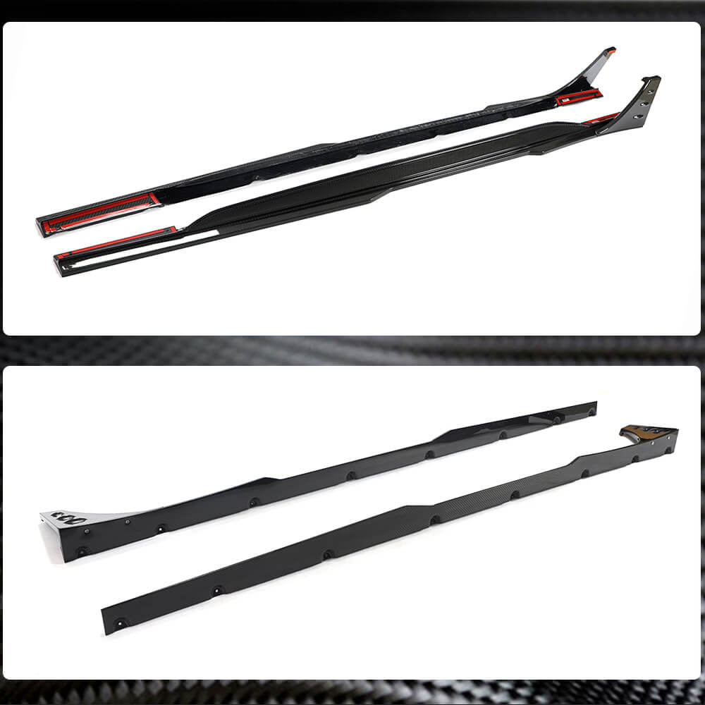 Side Skirts Dry Carbon Fiber for Audi A6 C8 2018- - image 4