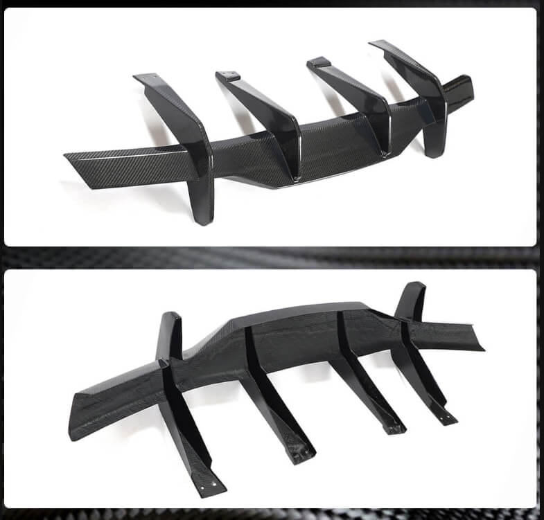 Rear bumper diffuser (2019-2022, Carbon) for Chevrolet Corvette C8 2019- - image 4