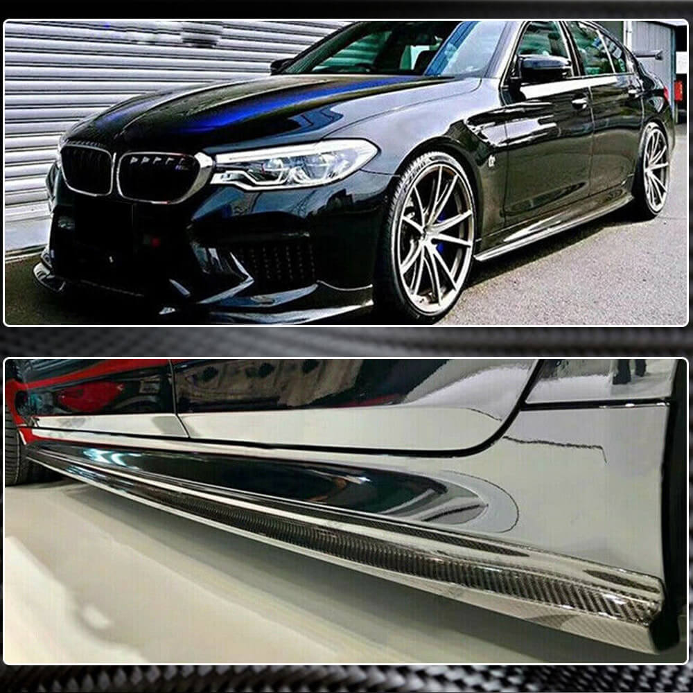 Side Skirt Extensions V2 (for M-Sport/M5 2017-2020, Carbon) for BMW 5 Series G30/G31 2017-2023 - image 4
