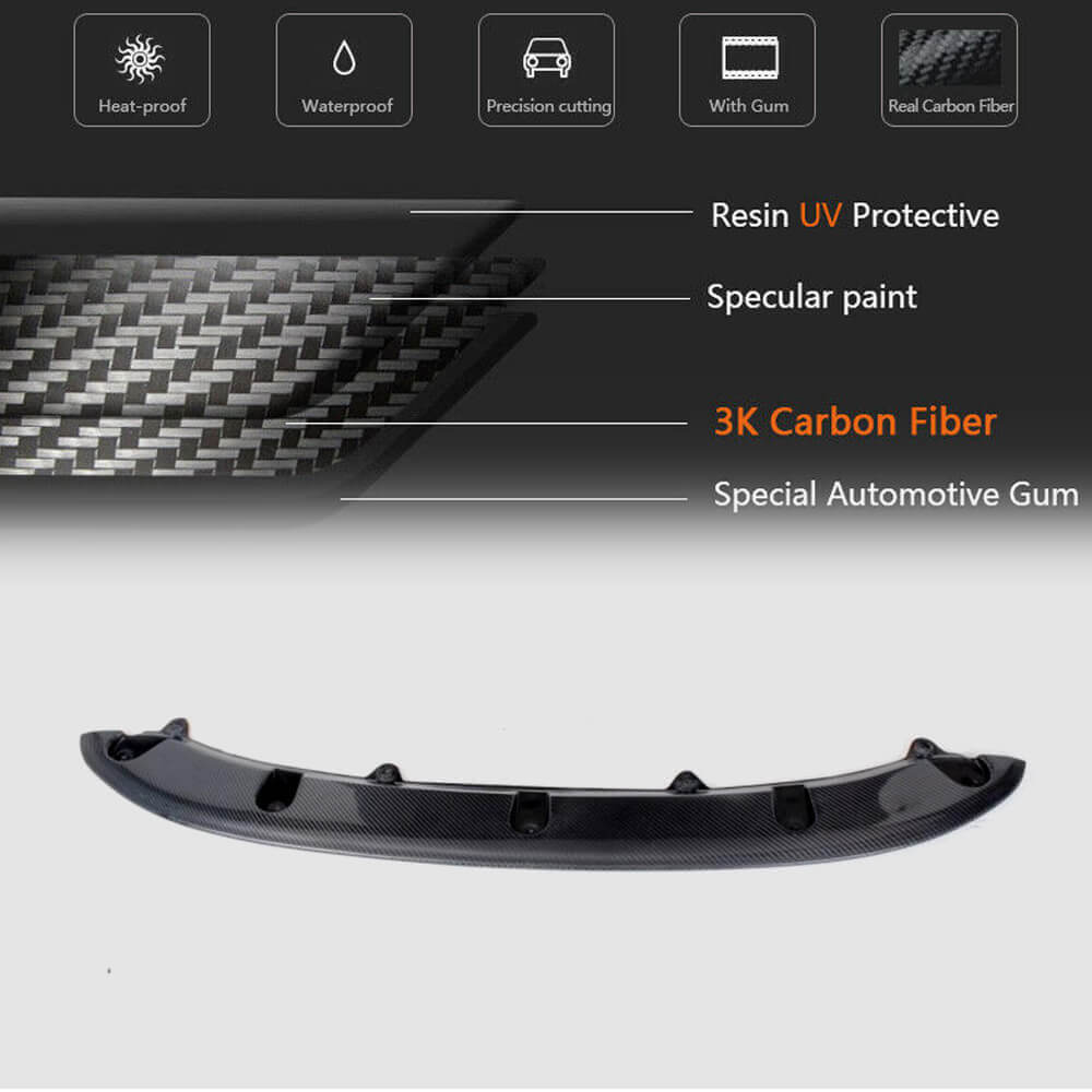 Front Bumper Lip V3 for GTI HB 2010-2013 Carbon for Volkswagen Golf 6 2008-2014 - image 4