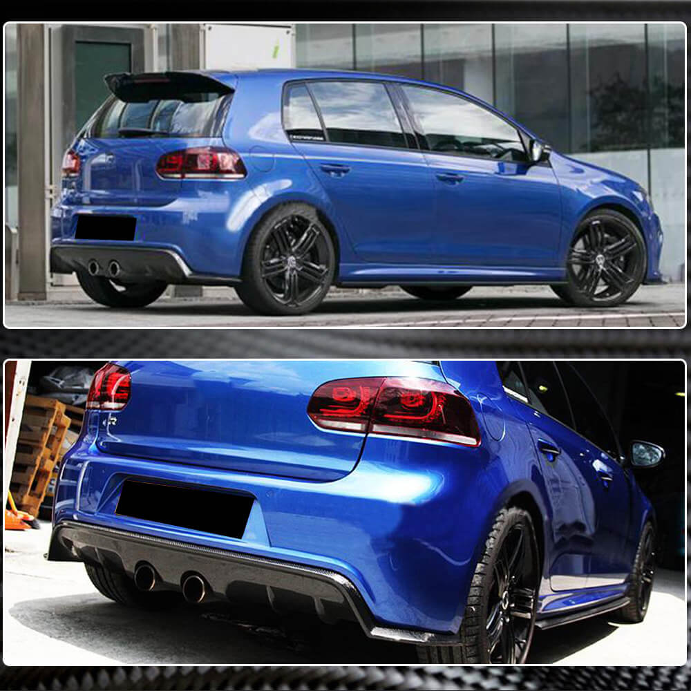 Rear Bumper Diffuser V1 for R/R20 HB 2010-2013 Carbon for Volkswagen Golf 6 2008-2014 - image 4