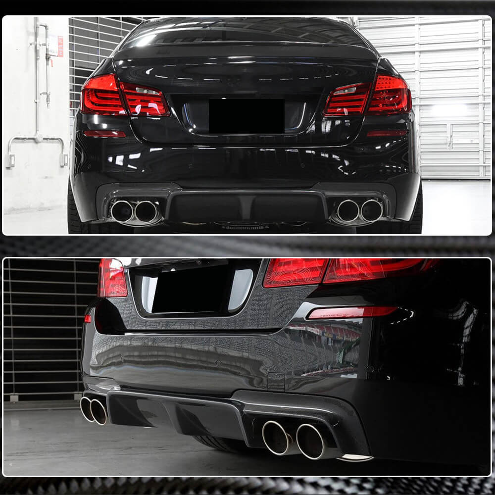 Rear Bumper Diffuser Carbon Fiber V6 (for M5) for BMW 5 series F-10/11/07 2010-2016 - image 4