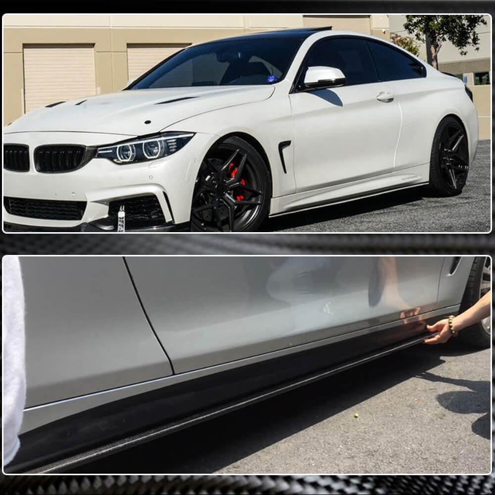 Side Skirts Carbon Fiber V3 (for M-Sport) for BMW 4 series F-32 2012-2020 - image 4