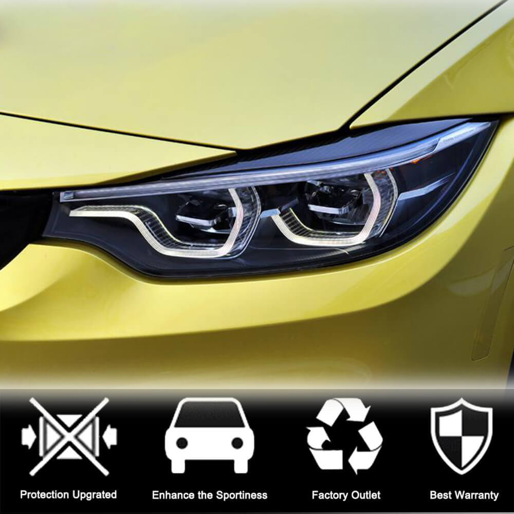 Headlight Eyebrows Lamp Eyelids Dry Carbon Fiber V2 for BMW 3 series F-30/31/34 2012-2019 - image 4