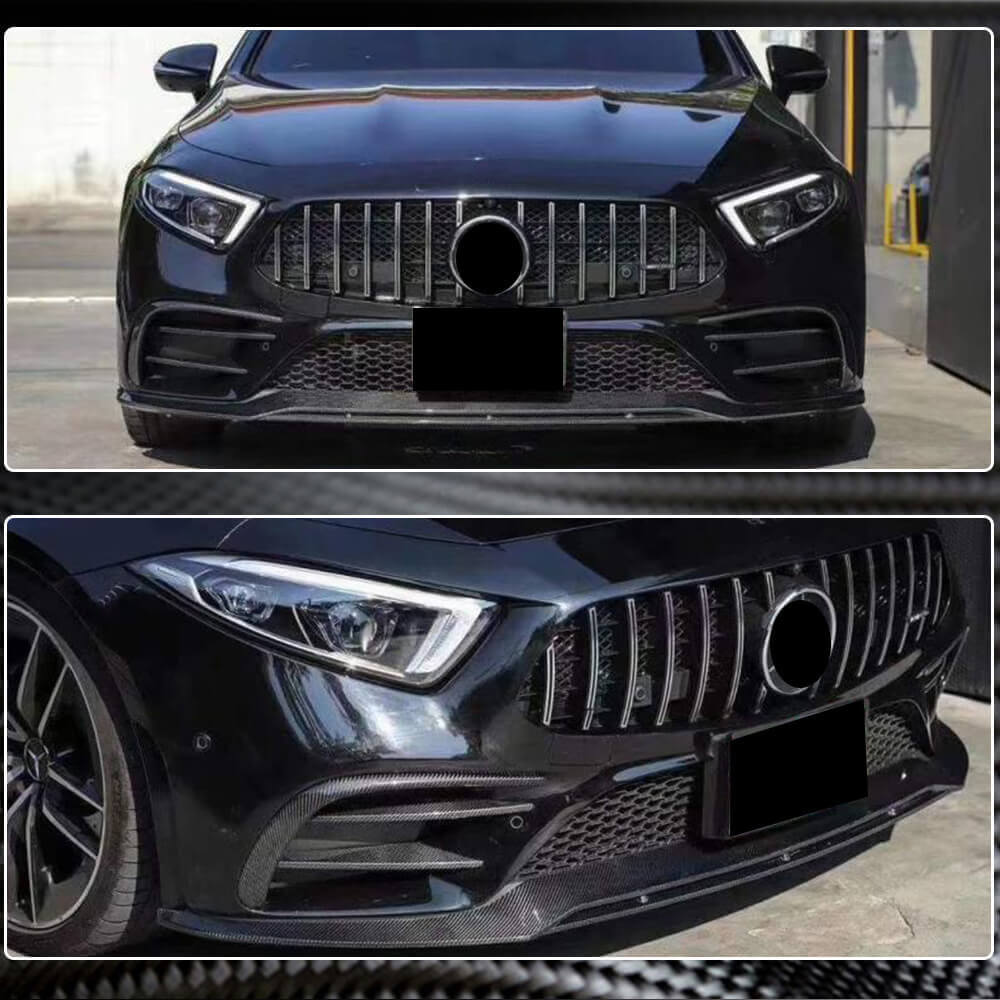 Front Bumper Lip Spoiler (for AMG/AMG-Line 2018-2020, Carbon) for Mercedes CLS C257 2018- - image 4