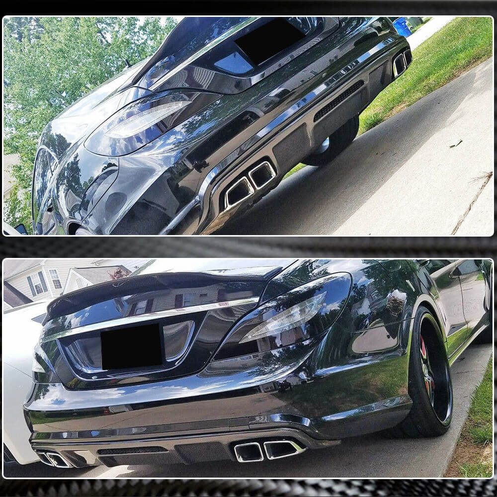 Rear Bumper Diffuser (for Base/CLS63 AMG 2015-2018, Carbon) for Mercedes CLS C218 2011-2018 - image 4