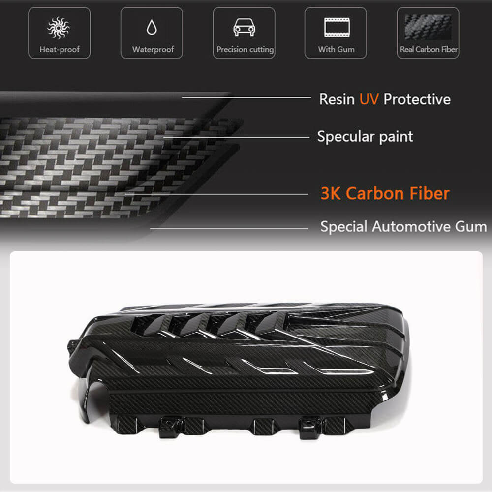 Engine cover (2019-2022, Carbon) for Chevrolet Corvette C8 2019- - image 4