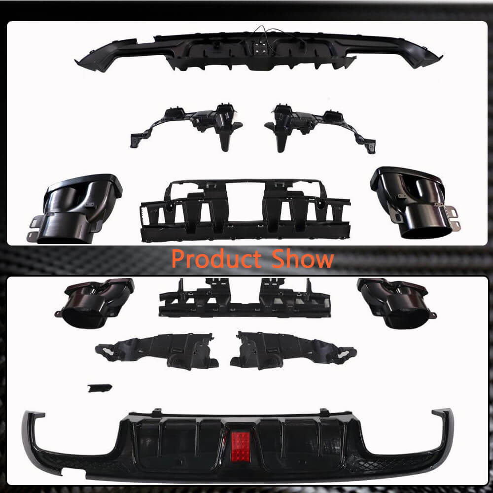 Rear bumper diffuser with nozzles (for SD C43 AMG 2015-2021, Carbon) for Mercedes C-class W205 2014-2021 - image 4