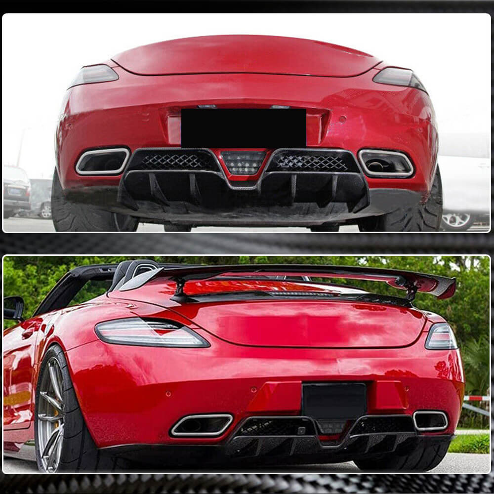 Rear bumper diffuser (Carbon) for Mercedes SLS C197 - image 4