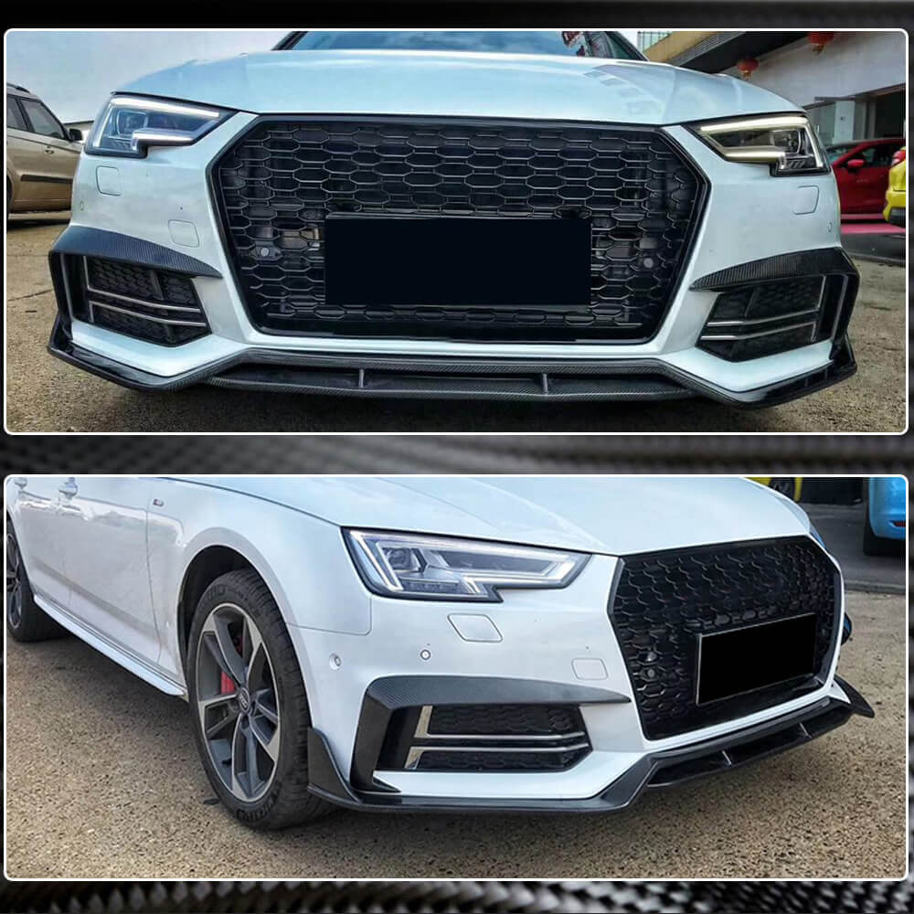 Fog Light Covers V2 (for S-Line SD 2015-2019, Carbon) for Audi A4 B9 2015-2024 - image 4