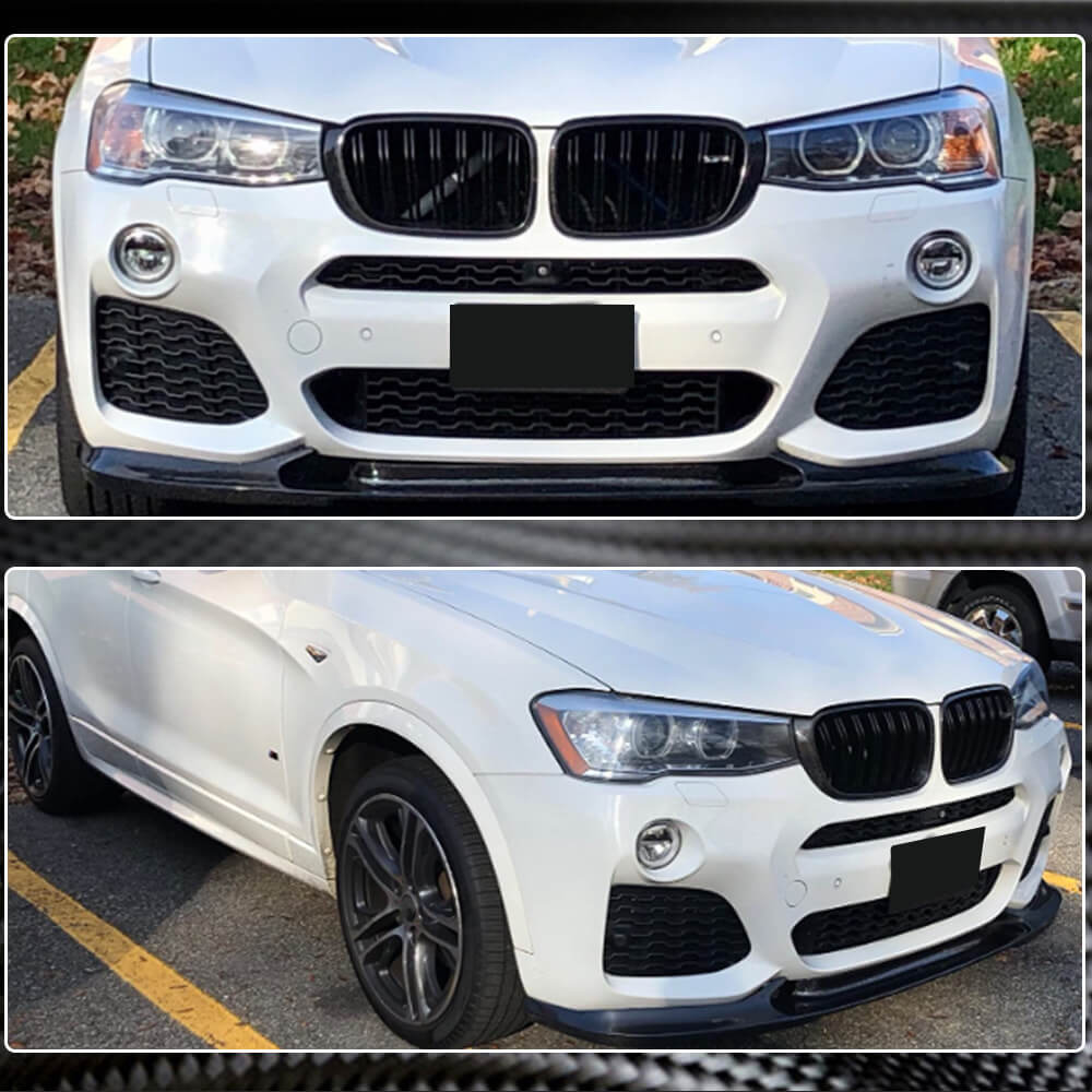 Front bumper lip (for M-Sport 2014-2018, Carbon) for BMW X3 F25 2011-2018 - image 4