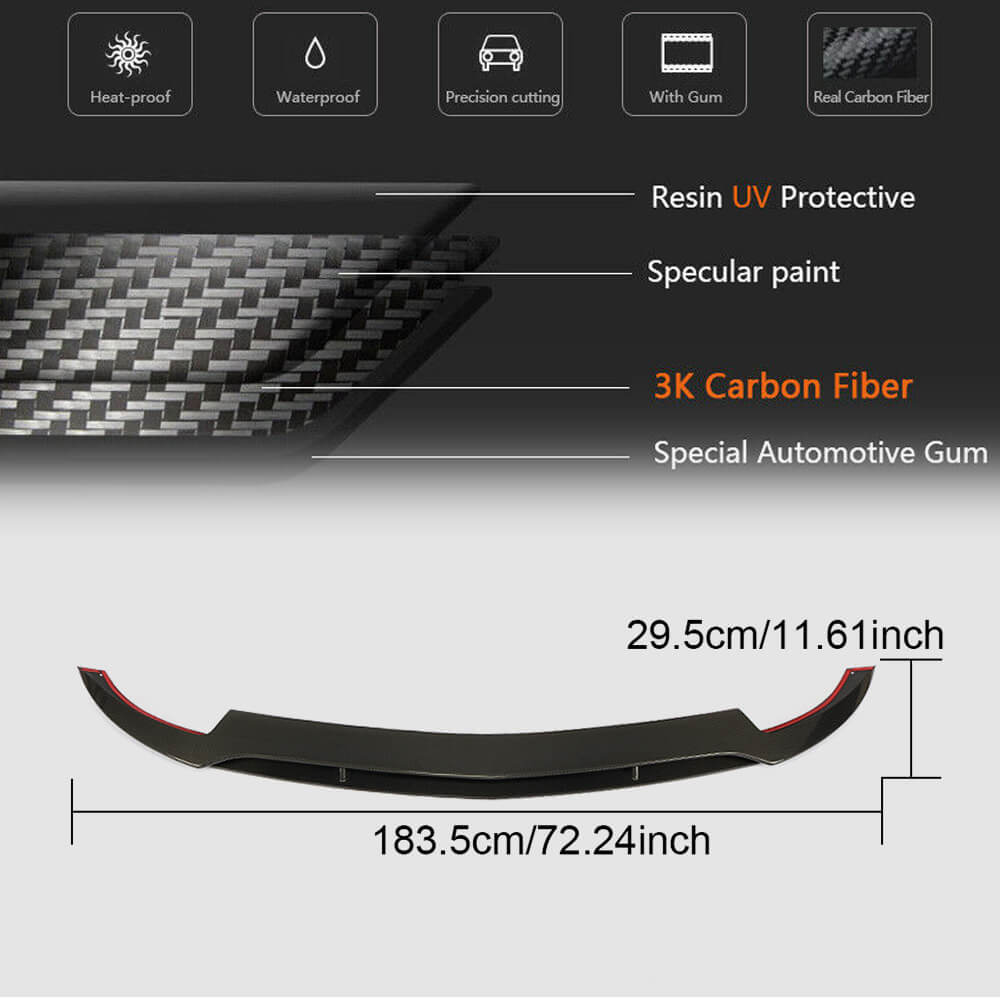 Front Bumper Lip Extensions (for GLE43 AMG, Carbon) for Mercedes GLE coupe C292 2015-2019 - image 4