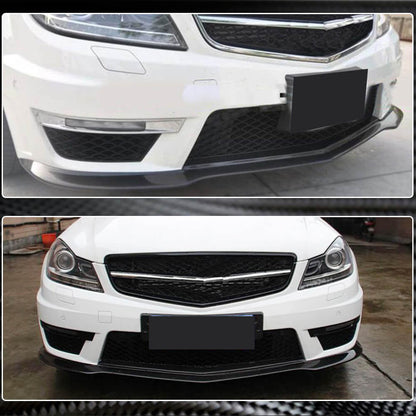 Front Bumper Lip V3 Overlay (for AMG 2012-2014, Carbon) for Mercedes C-class W204 2007-2015 - image 4