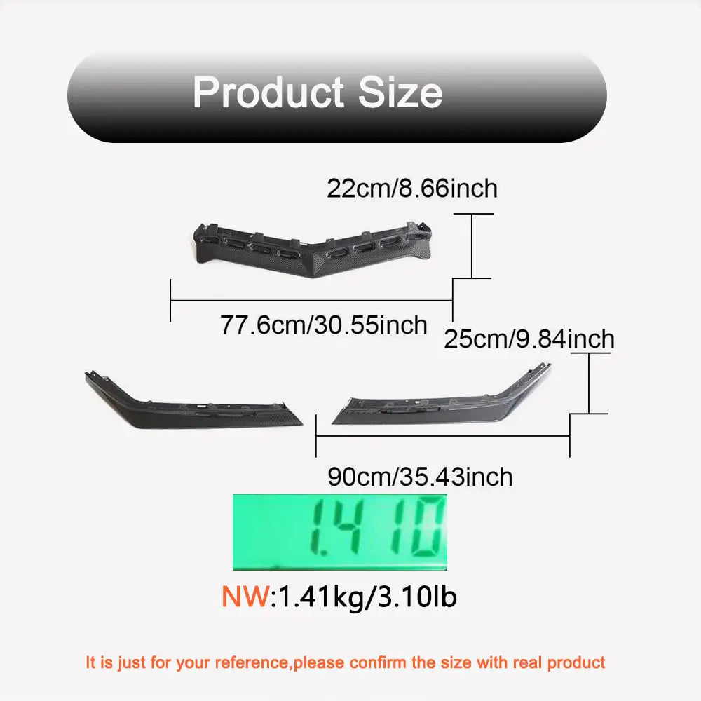 Front bumper Lip (for Z06, 2020-2024, Carbon) for Chevrolet Corvette C8 2019- - image 4