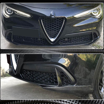 Front lip spoiler (for Base, 2017-2023, Carbon) for Alfa Romeo Stelvio 2016- - image 4