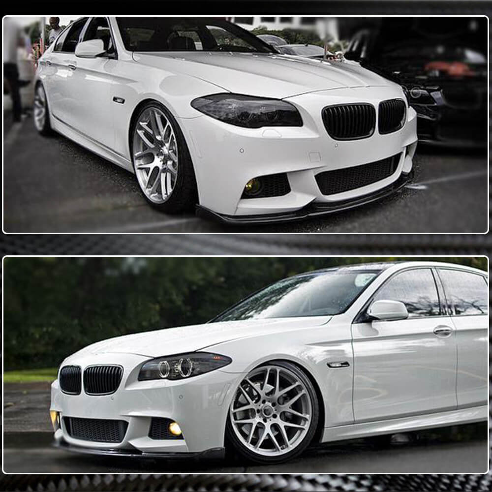 Front Bumper Lip Carbon Fiber V4 (M-Sport) for BMW 5 series F-10/11/07 2010-2016 - image 4
