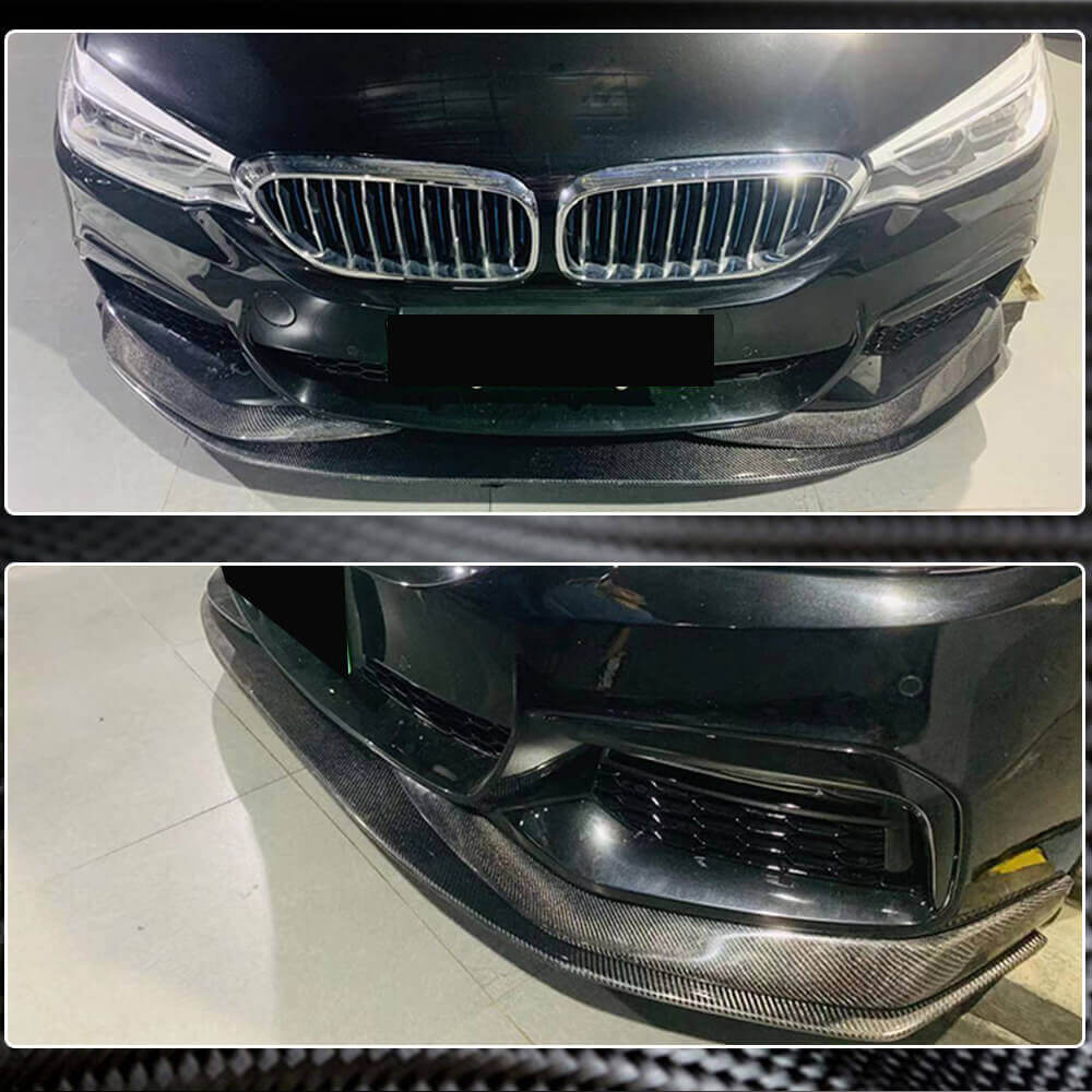 Front Bumper Lip V1 for M-Sport 2017-2020, Carbon for BMW 5 Series G30/31 2017-2023 - image 4