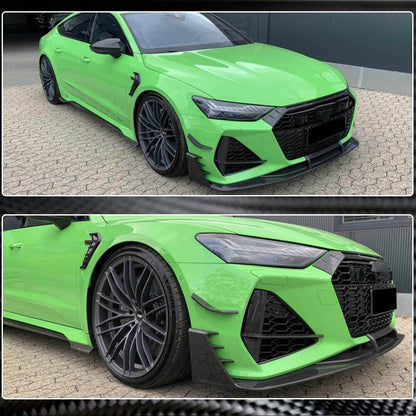 Front bumper lip V1 (for RS7 2018-2022, Dry carbon) for Audi A7 2018- - image 4