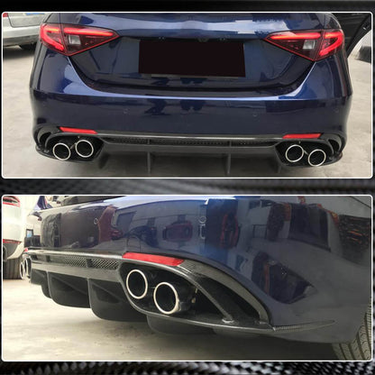 Rear Bumper Diffuser V1 (for Base, Carbon) for Alfa Romeo Giulia 2016-2022 - image 4